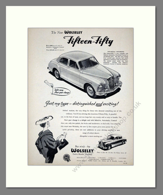 Wolseley - Fifteen-Fifty. Vintage Advert 1956 (ref AD61625)