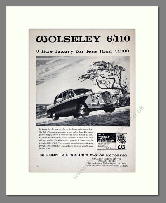 Wolseley - 6/110. Vintage Advert 1964 (ref AD61628)