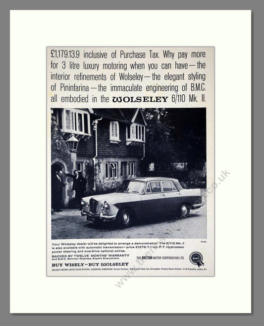 Wolseley - 6/110 Mk II. Vintage Advert 1965 (ref AD61629)