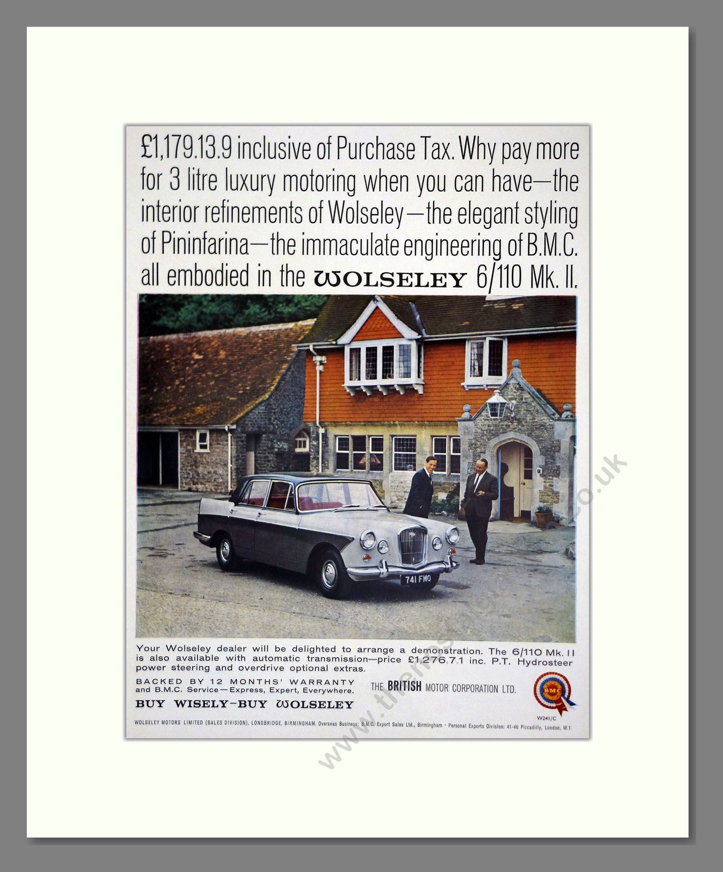 Wolseley - 6/110 Mk II. Vintage Advert 1965 (ref AD61630)