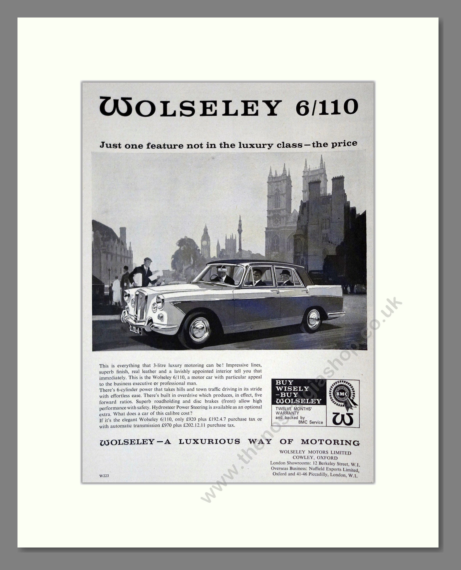 Wolseley - 6/110. Vintage Advert 1966 (ref AD61637)