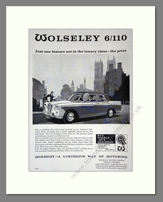 Wolseley - 6/110. Vintage Advert 1966 (ref AD61637)