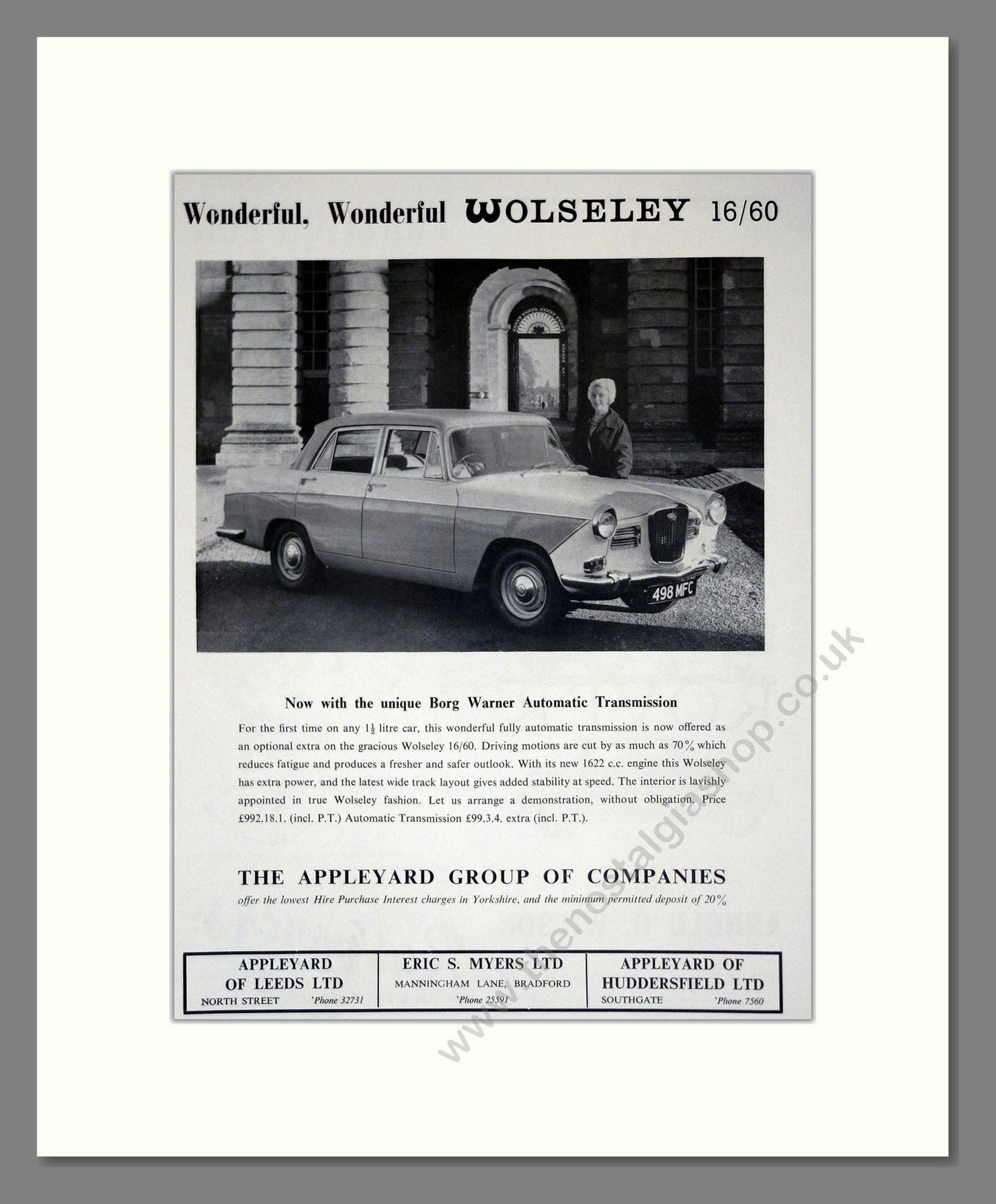 Wolseley - 16/60. Vintage Advert 1962 (ref AD61639)