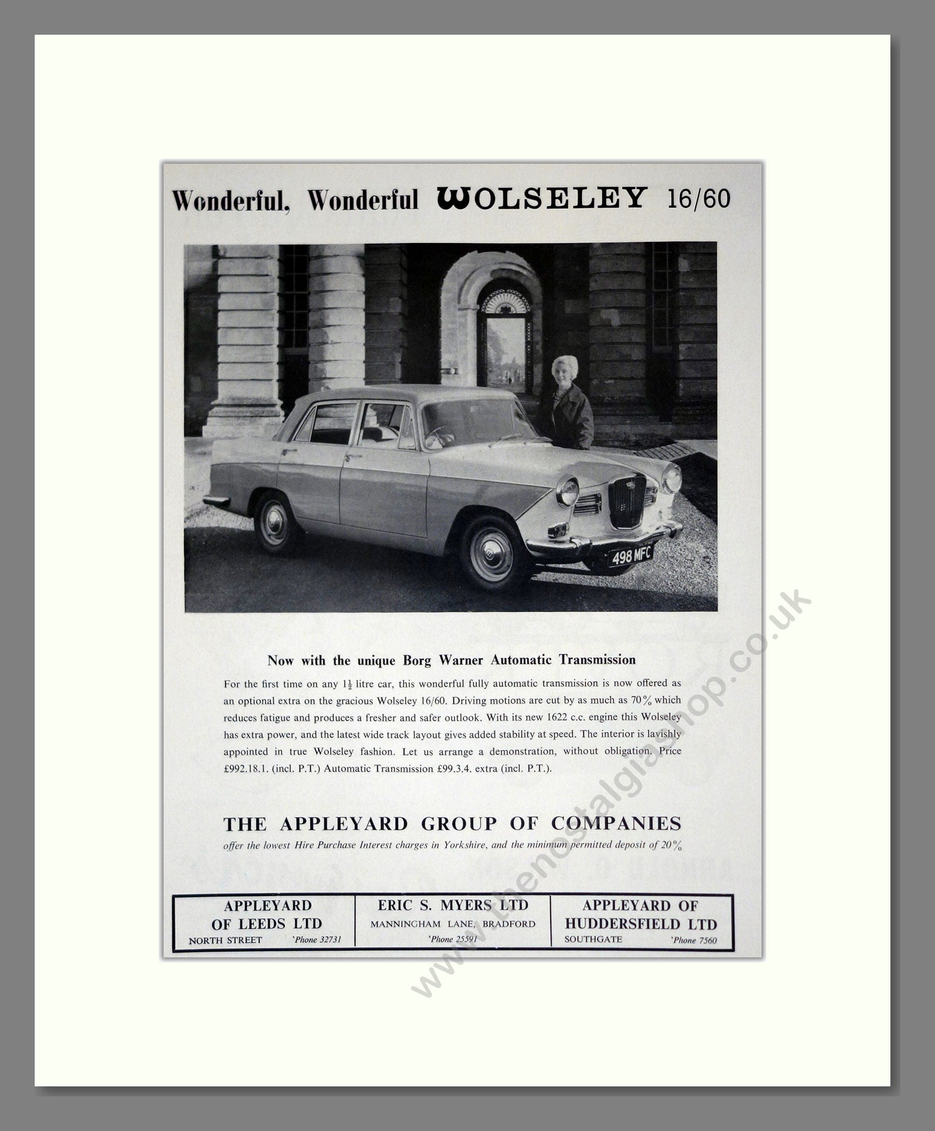 Wolseley - 16/60. Vintage Advert 1962 (ref AD61639)