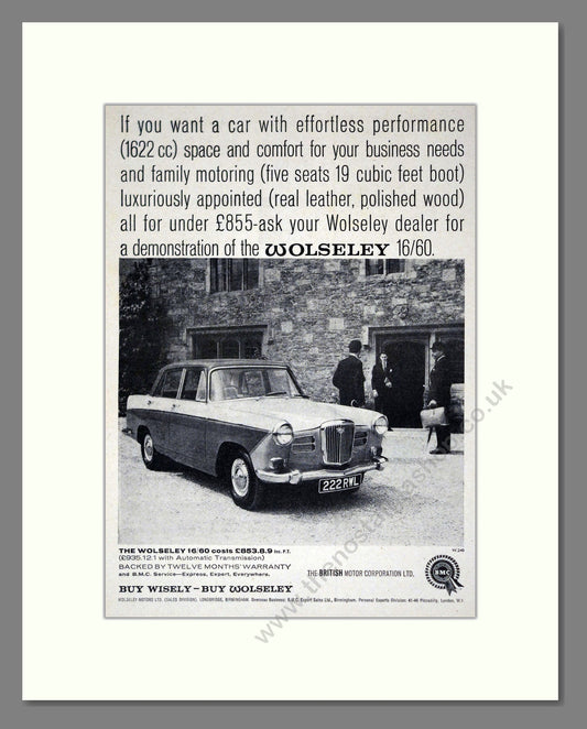 Wolseley - 16/60. Vintage Advert 1965 (ref AD61640)