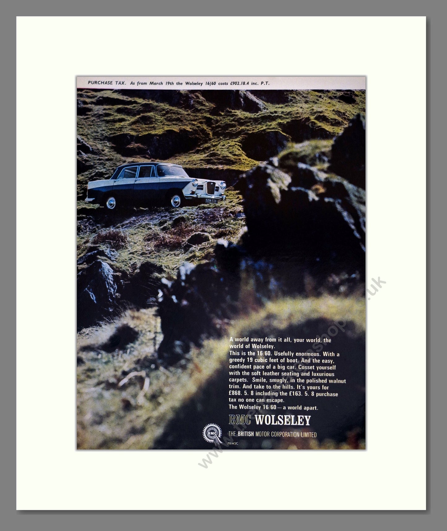 Wolseley - 16/60. Vintage Advert 1968 (ref AD61641)