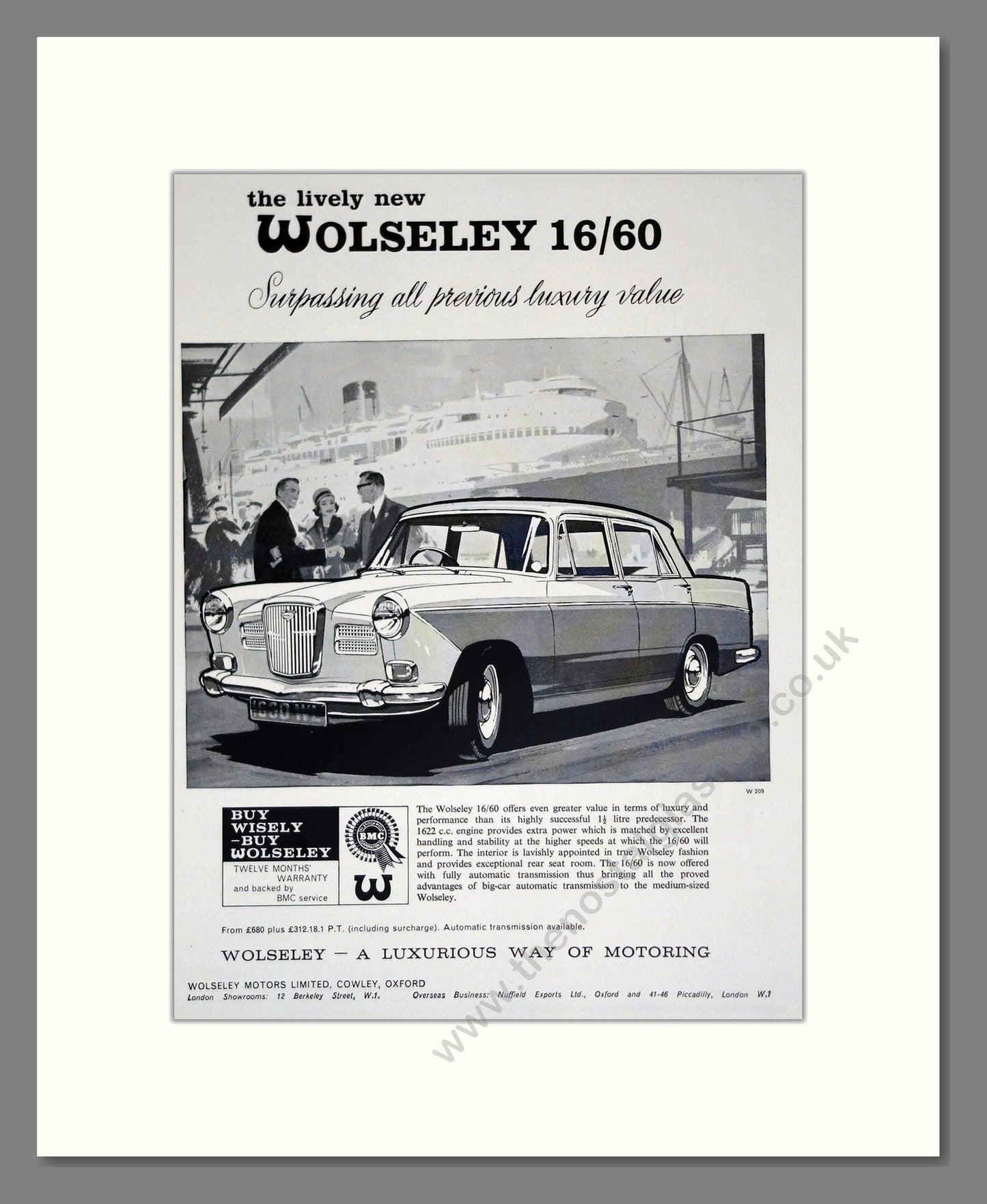 Wolseley - 16/60. Vintage Advert 1962 (ref AD61645)