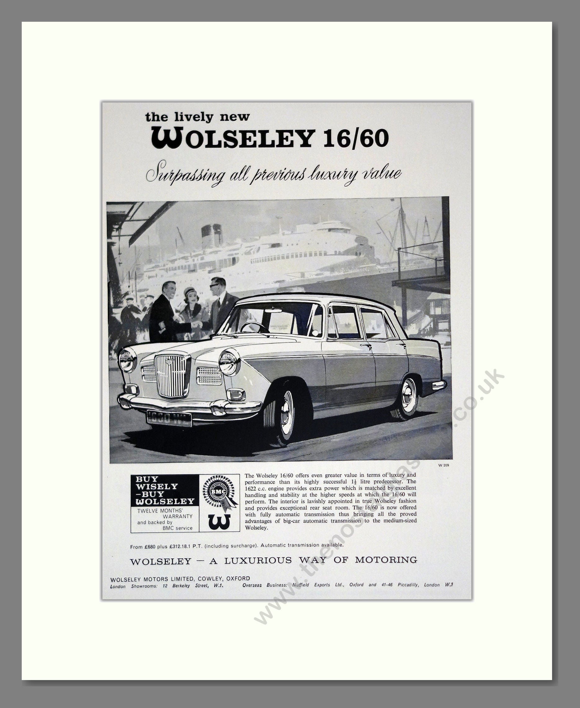 Wolseley - 16/60. Vintage Advert 1962 (ref AD61645)