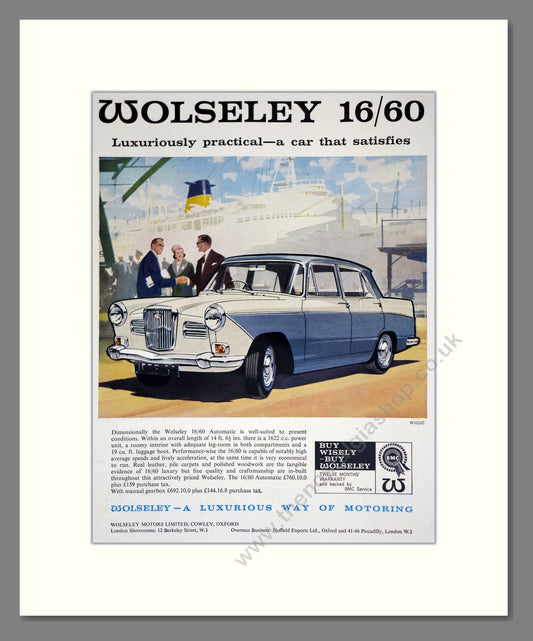 Wolseley - 16/60. Vintage Advert 1963 (ref AD61647)