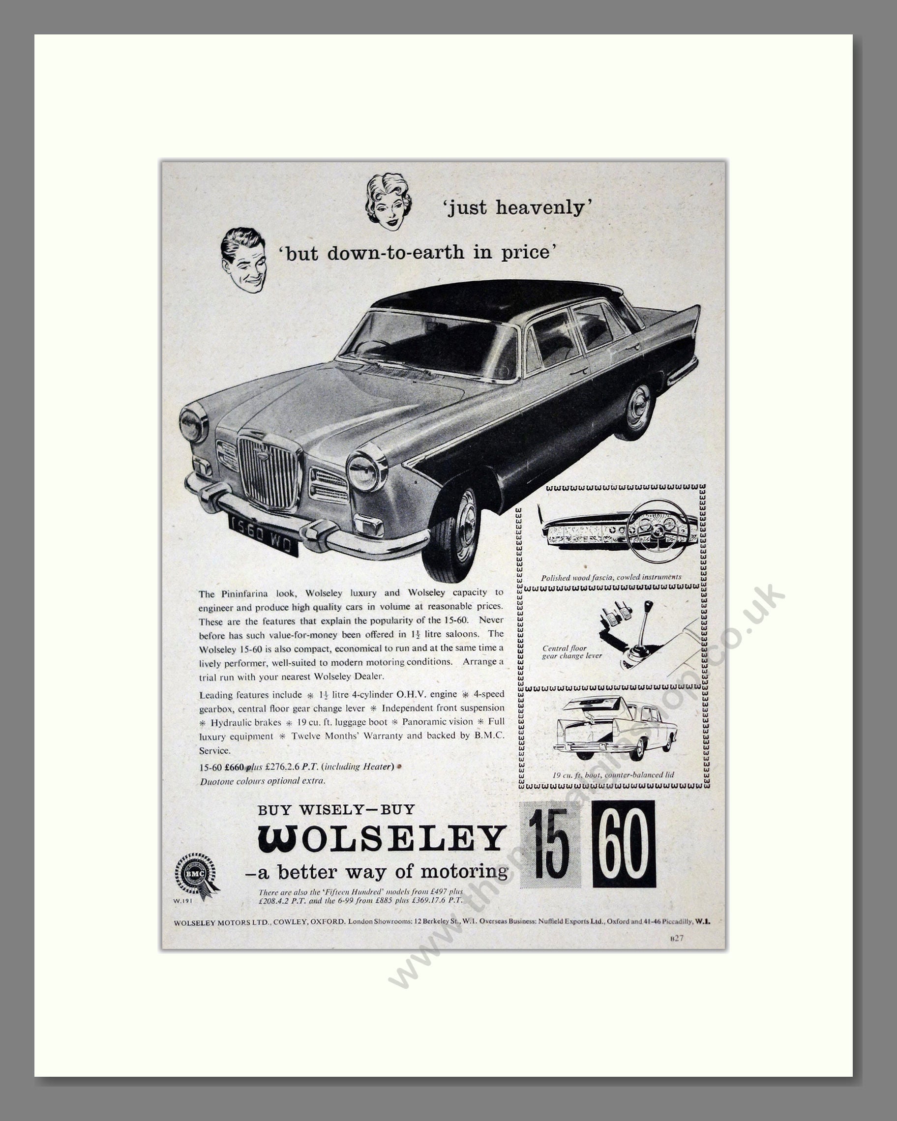 Wolseley - 15/60. Vintage Advert 1960 (ref AD61653)