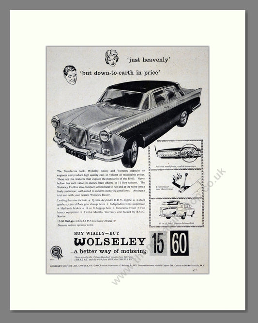 Wolseley - 15/60. Vintage Advert 1960 (ref AD61653)