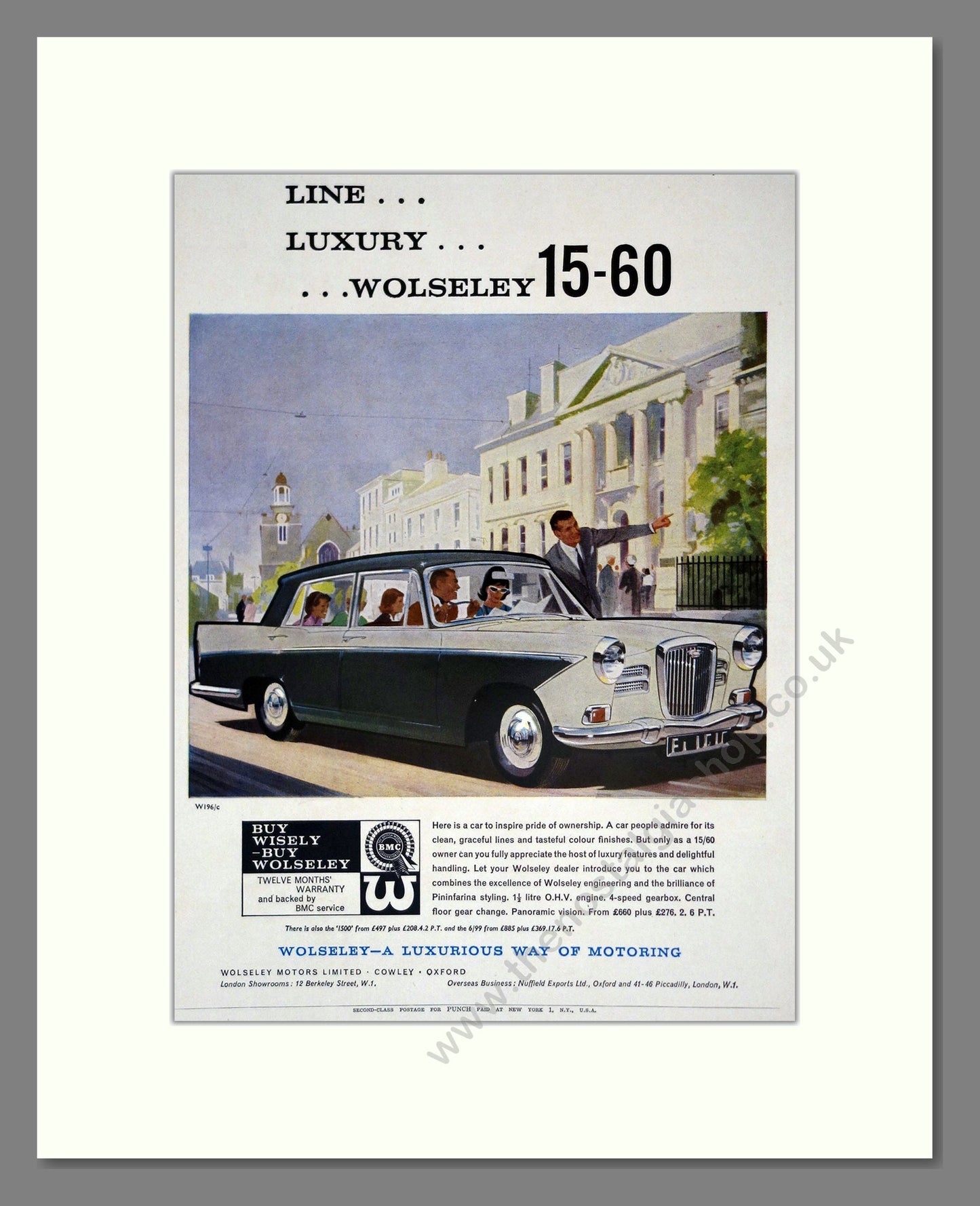 Wolseley - 15/60. Vintage Advert 1961 (ref AD61654)