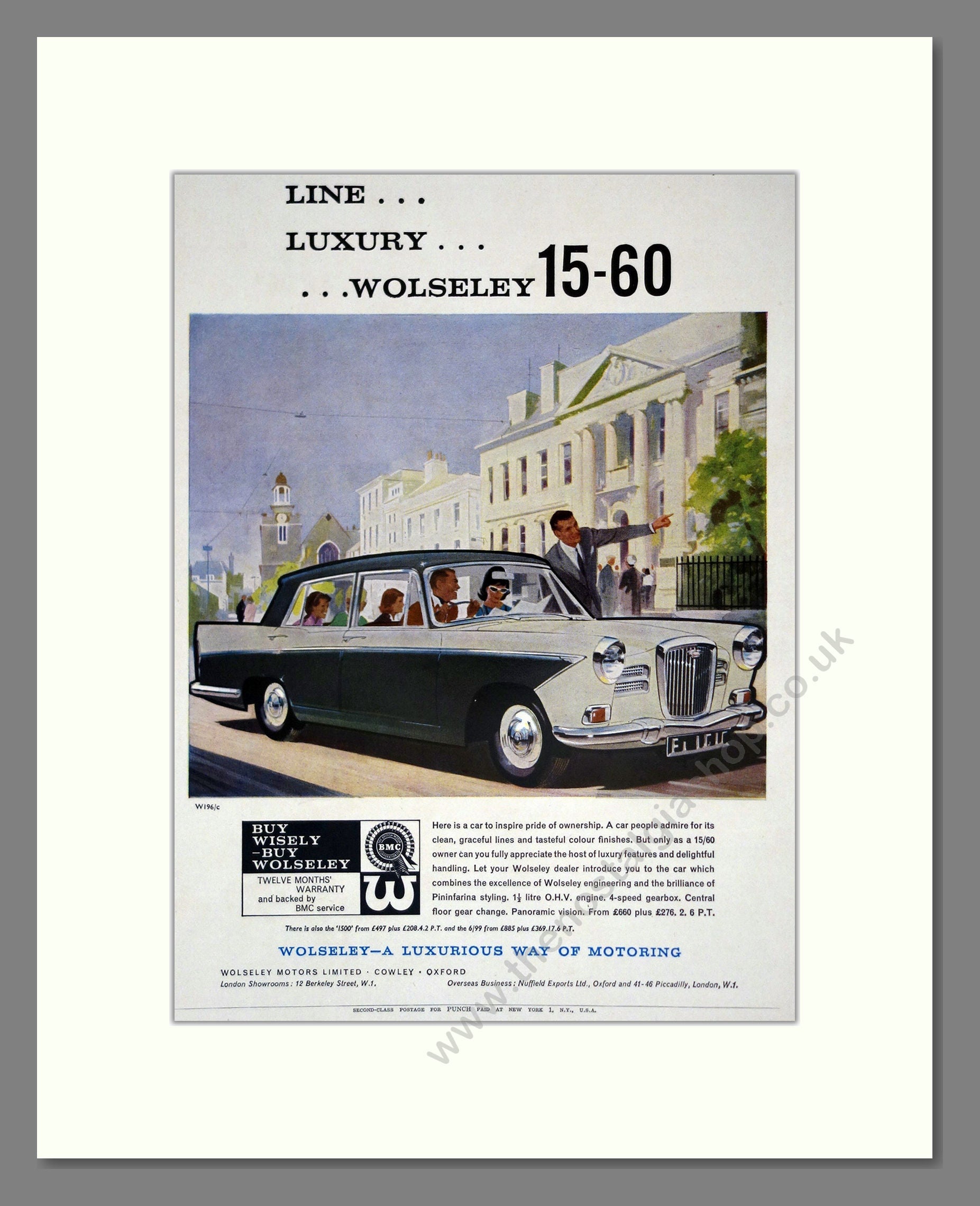Wolseley - 15/60. Vintage Advert 1961 (ref AD61654)
