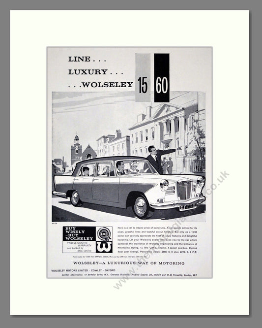 Wolseley - 15/60. Vintage Advert 1961 (ref AD61655)