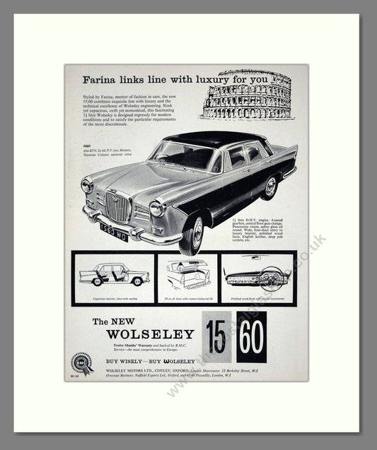 Wolseley - 15/60. Vintage Advert 1959 (ref AD61657)