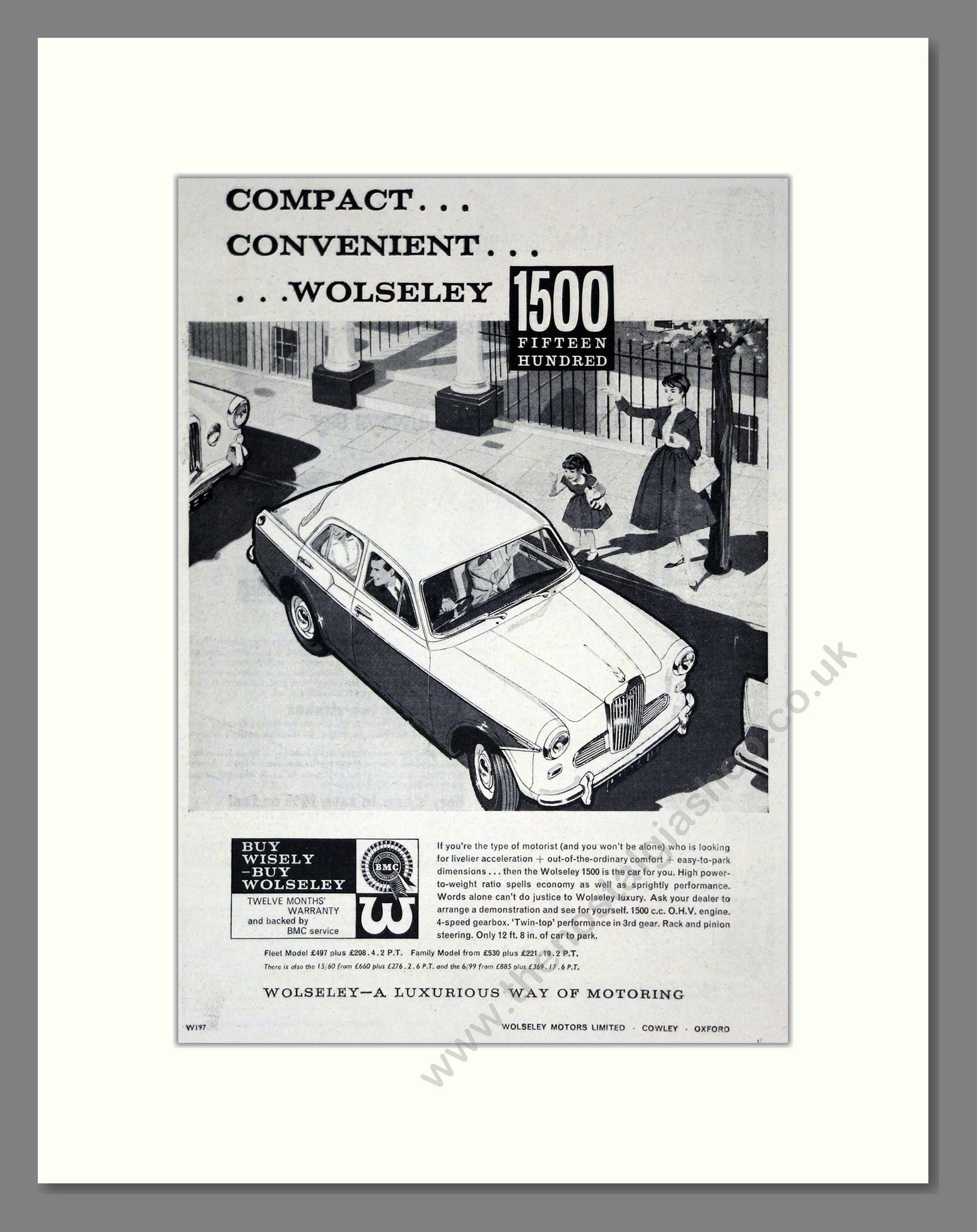 Wolseley - 1500. Vintage Advert 1961 (ref AD61660)
