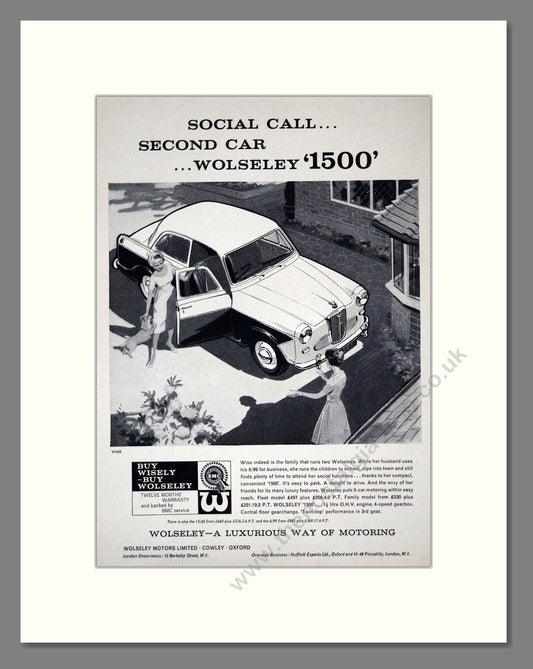 Wolseley - 1500. Vintage Advert 1961 (ref AD61662)