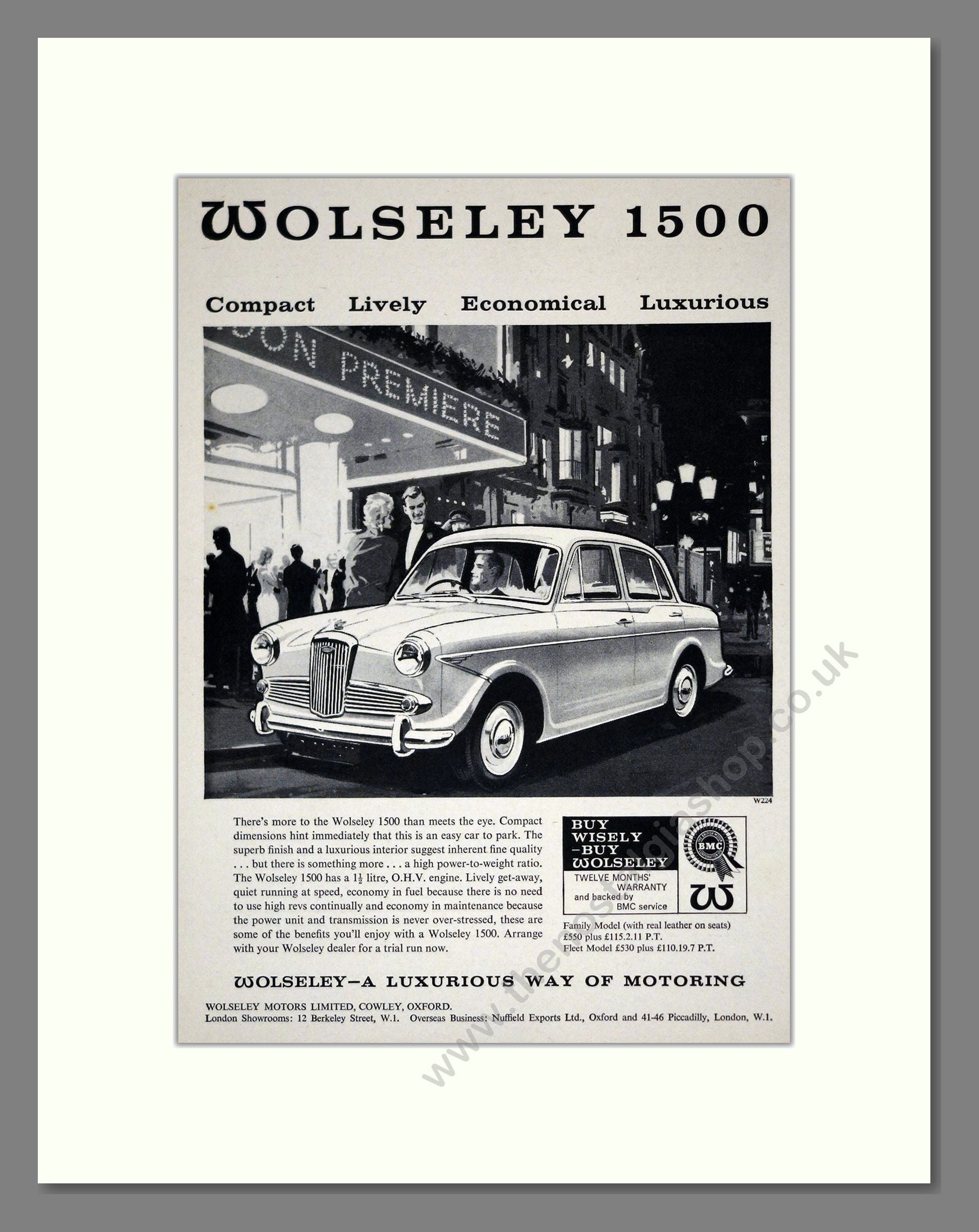 Wolseley - 1500. Vintage Advert 1963 (ref AD61663)