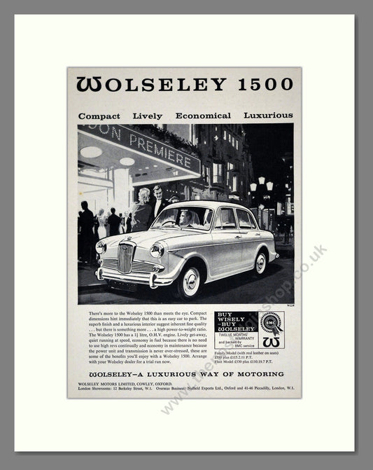 Wolseley - 1500. Vintage Advert 1963 (ref AD61663)
