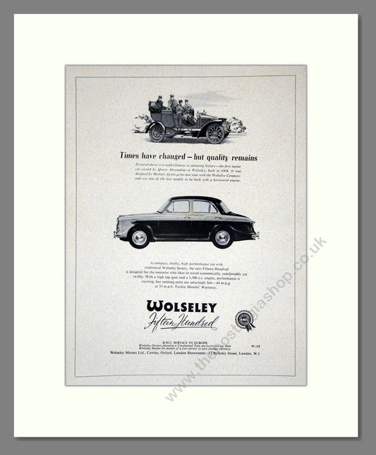 Wolseley - 1500. Vintage Advert 1958 (ref AD61665)