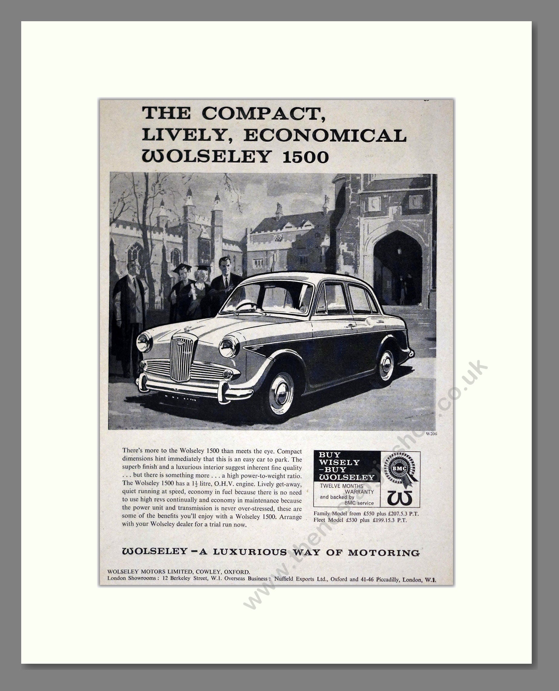 Wolseley - 1500. Vintage Advert 1962 (ref AD61667)