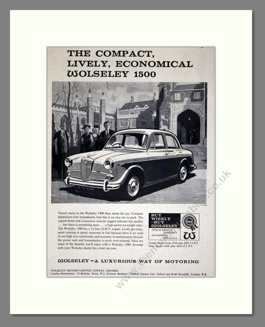 Wolseley - 1500. Vintage Advert 1962 (ref AD61667)