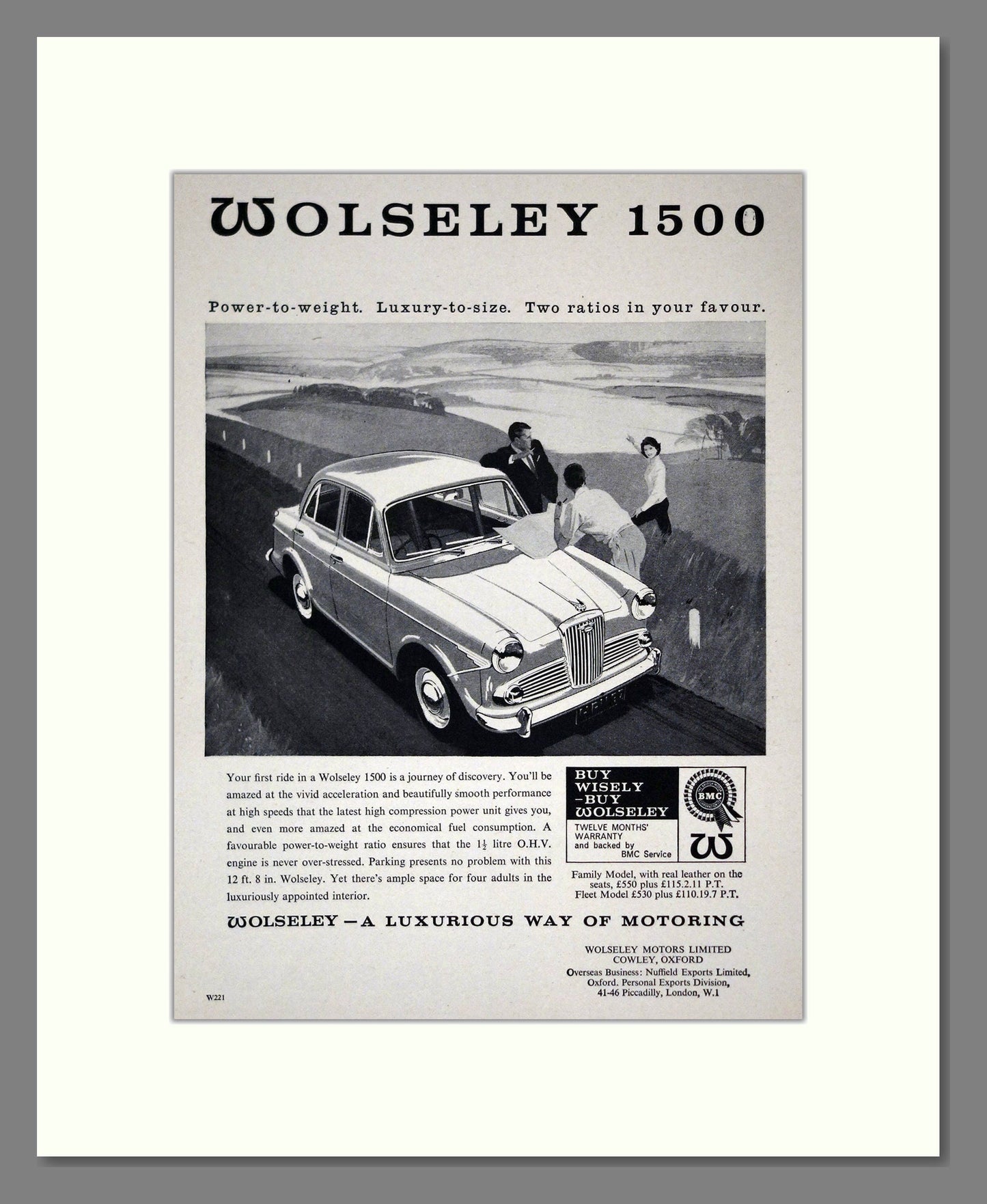 Wolseley - 1500. Vintage Advert 1964 (ref AD61669)