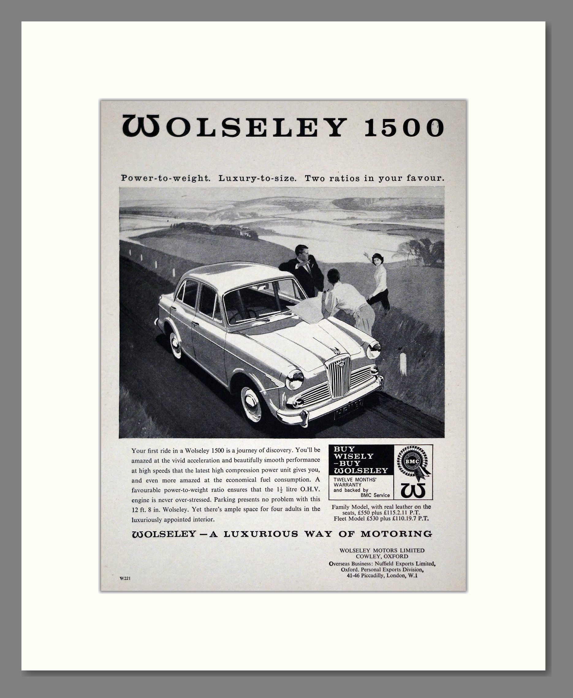 Wolseley - 1500. Vintage Advert 1964 (ref AD61669)