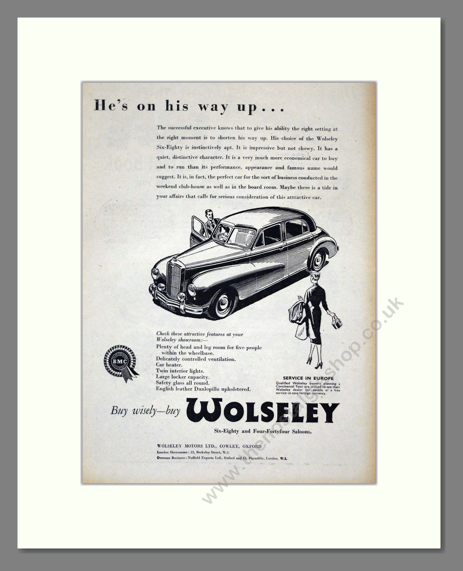 Wolseley - Six-Eighty / Four-Fortyfour. Vintage Advert 1954 (ref AD61673)