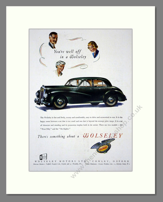 Wolseley - Four-Fifty / Six-Eighty. Vintage Advert 1952 (ref AD61678)
