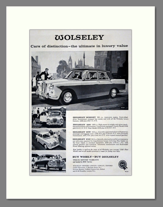 Wolseley - Hornet / 1500 / 16/60 / 6/110. Vintage Advert 1963 (ref AD61679)