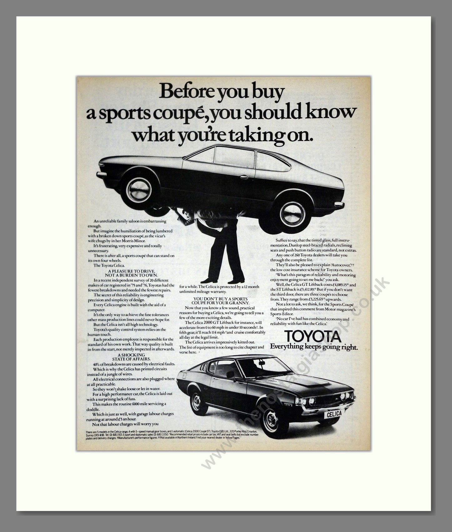 Toyota - Celica. Vintage Advert 1977 (ref AD61710)