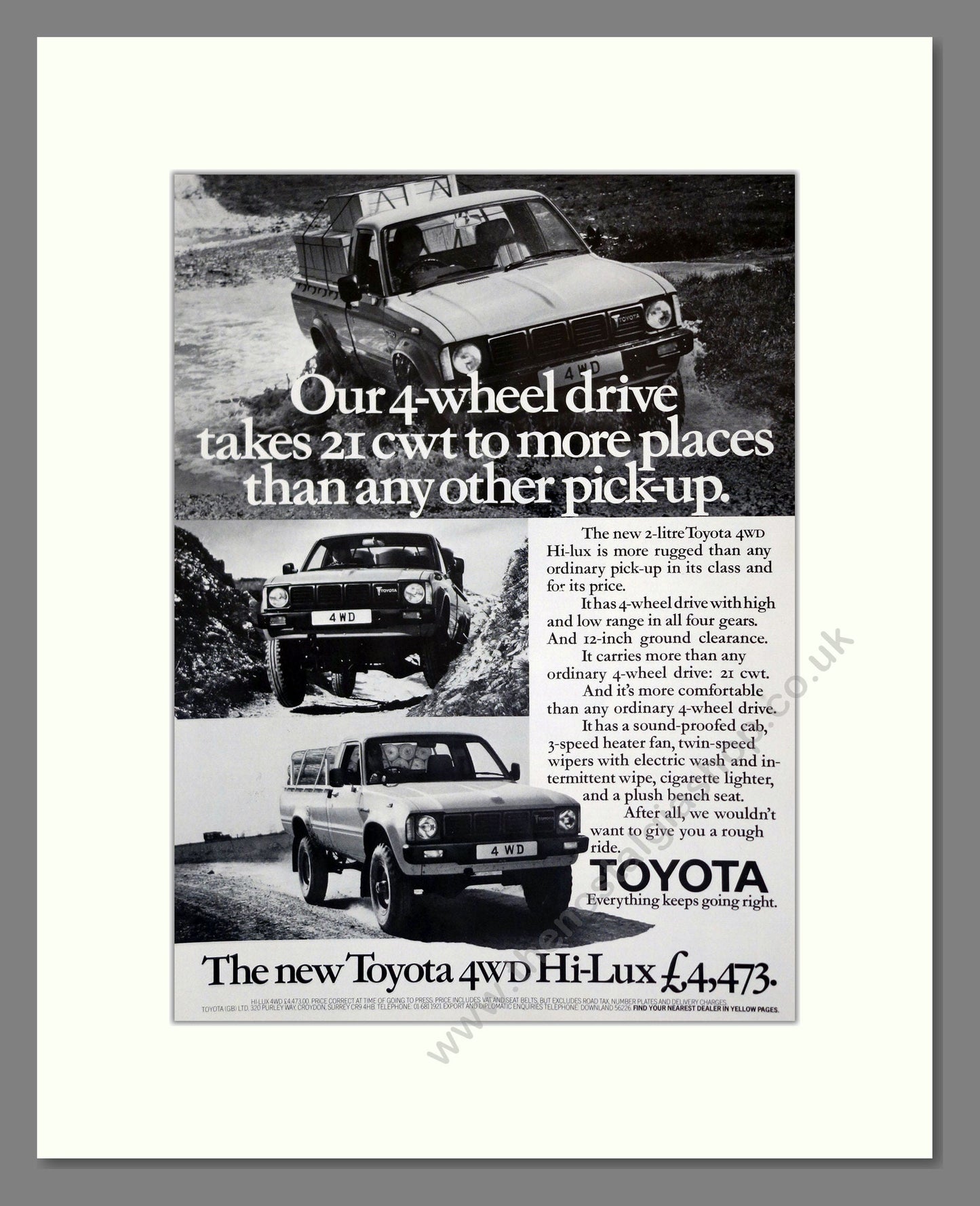 Toyota - Hi-Lux. Vintage Advert 1979 (ref AD61721)