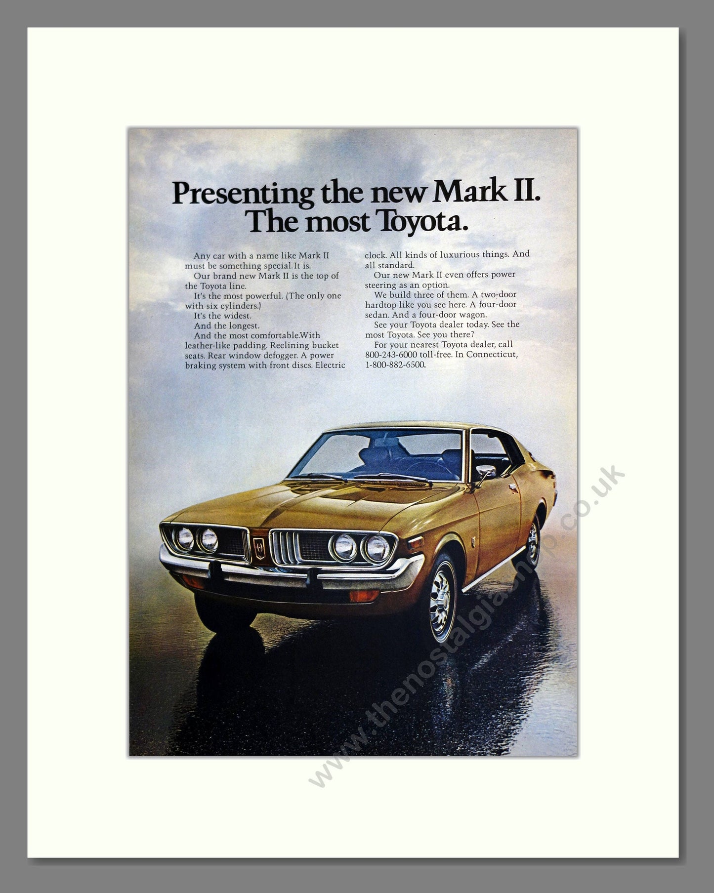 Toyota - Mark II. Vintage Advert 1972 (ref AD61725)