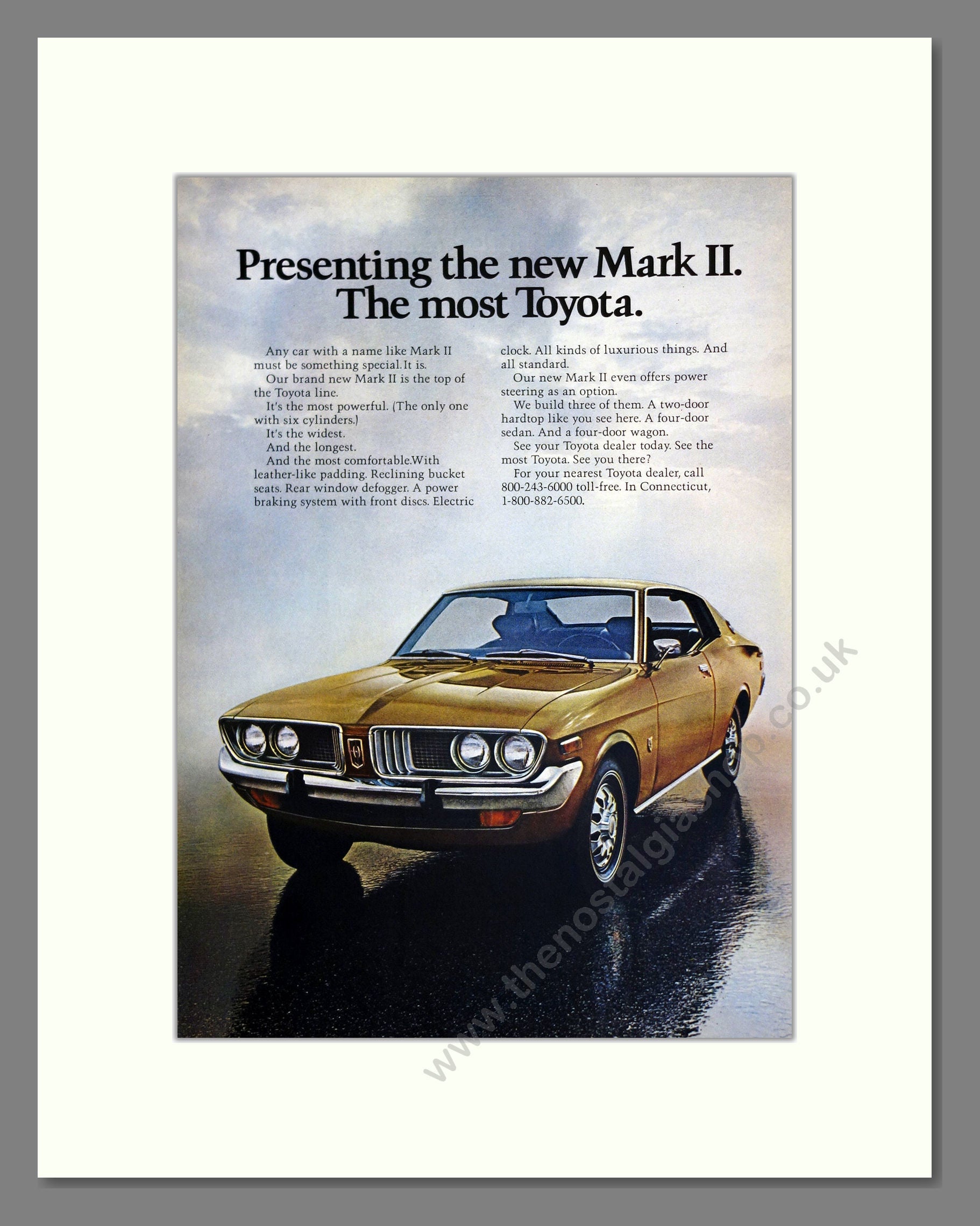 Toyota - Mark II. Vintage Advert 1972 (ref AD61725)