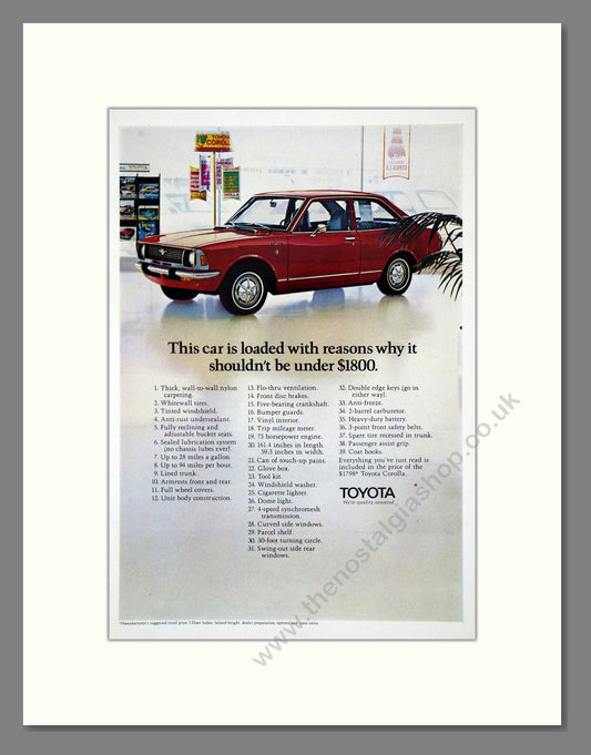 Toyota - Corolla. Vintage Advert 1971 (ref AD61726)