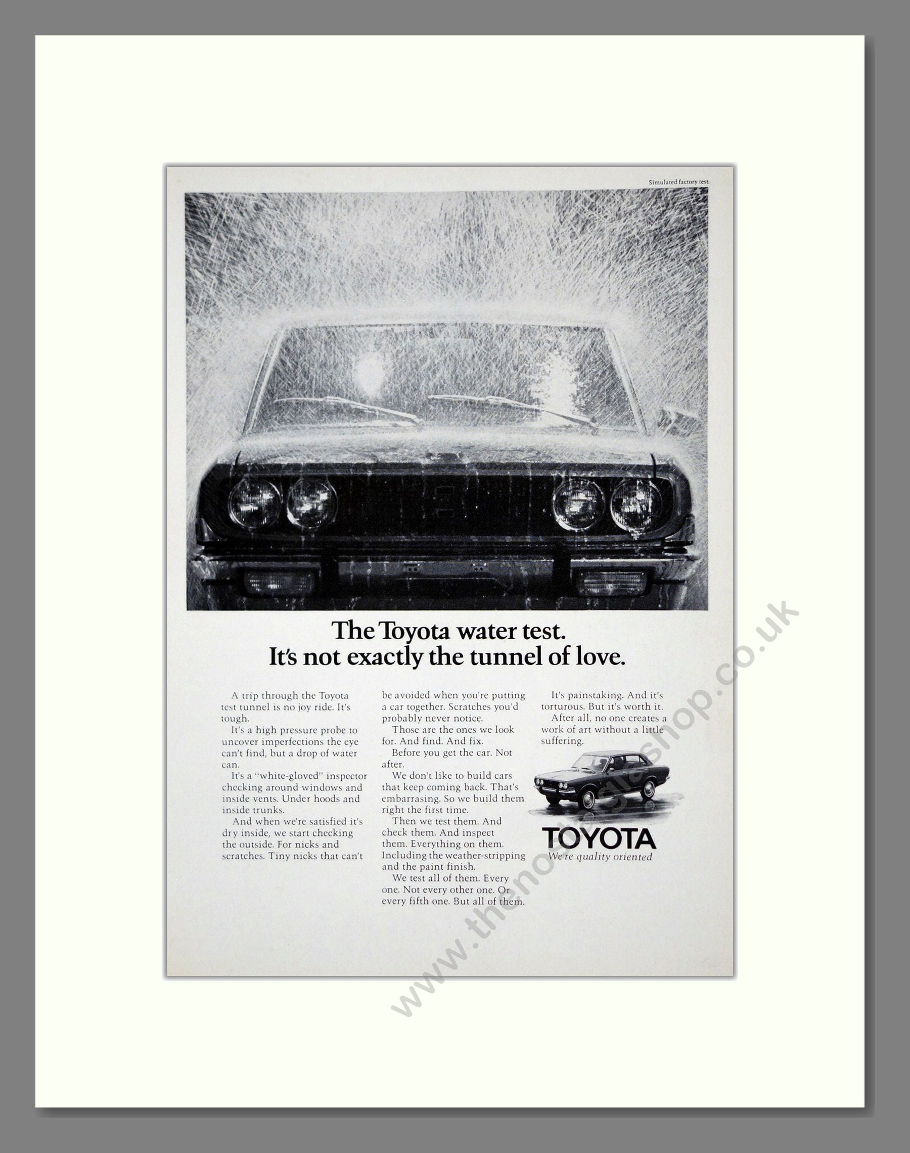 Toyota - Water Test. Vintage Advert 1971 (ref AD61732)