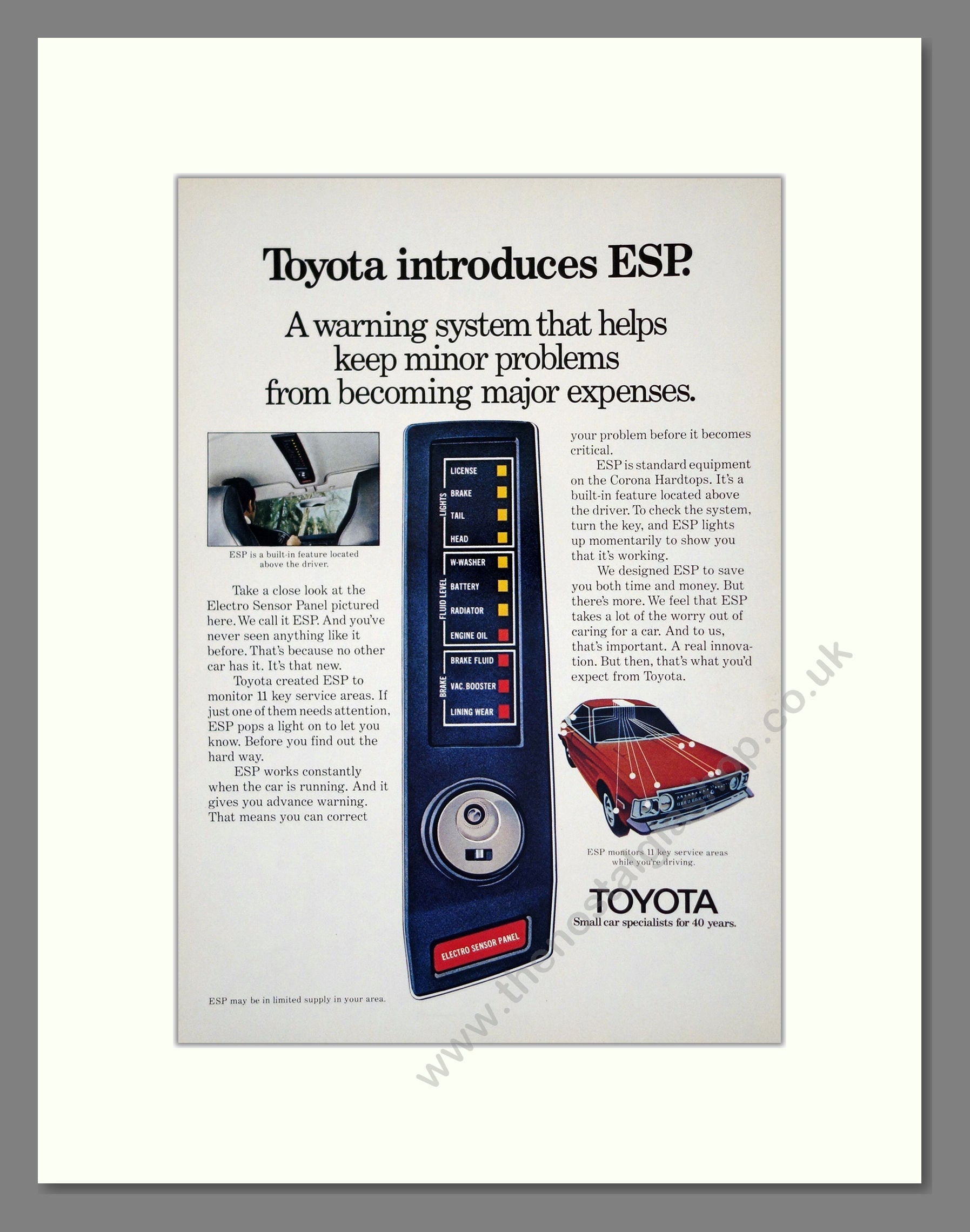 Toyota - ESP System. Vintage Advert 1974 (ref AD61734)