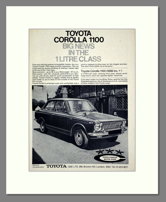 Toyota - Corolla 1100. Vintage Advert 1967 (ref AD61744)