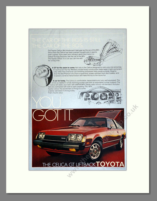 Toyota - Celica GT Liftback. Vintage Advert 1979 (ref AD61752)