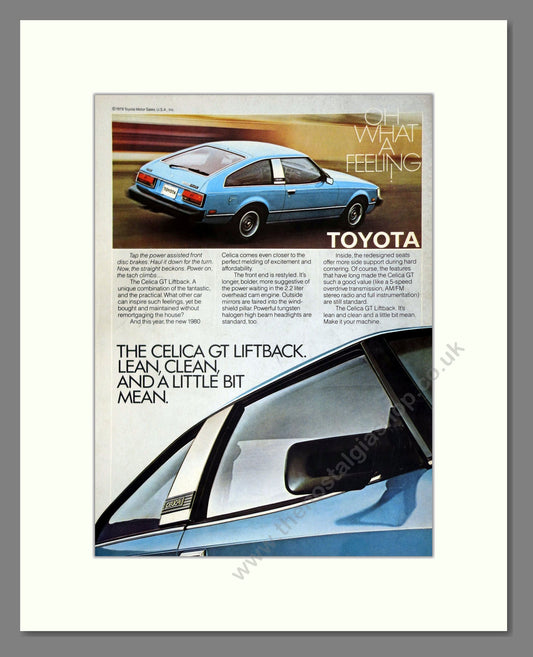 Toyota - Celica GT Liftback. Vintage Advert 1979 (ref AD61753)