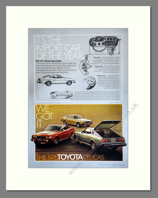 Toyota - Celica. Vintage Advert 1977 (ref AD61755)