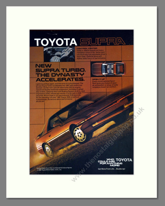 Toyota - Supra. Vintage Advert 1986 (ref AD61756)