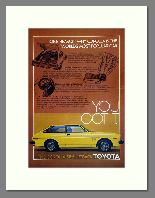 Toyota - SR-5 Liftback. Vintage Advert 1979 (ref AD61760)