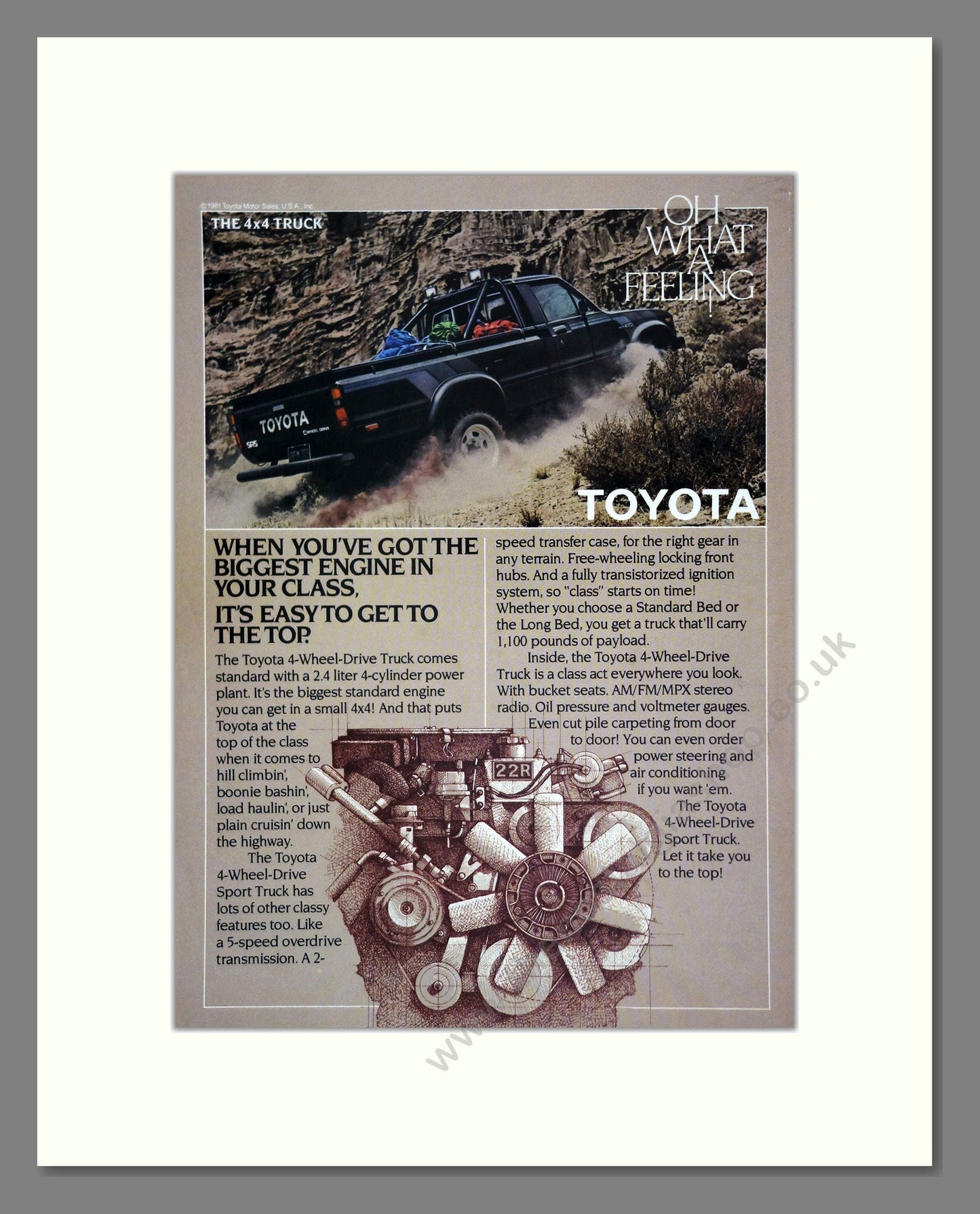 Toyota - 4-Wheel-Drive Truck. Vintage Advert 1982 (ref AD61761)