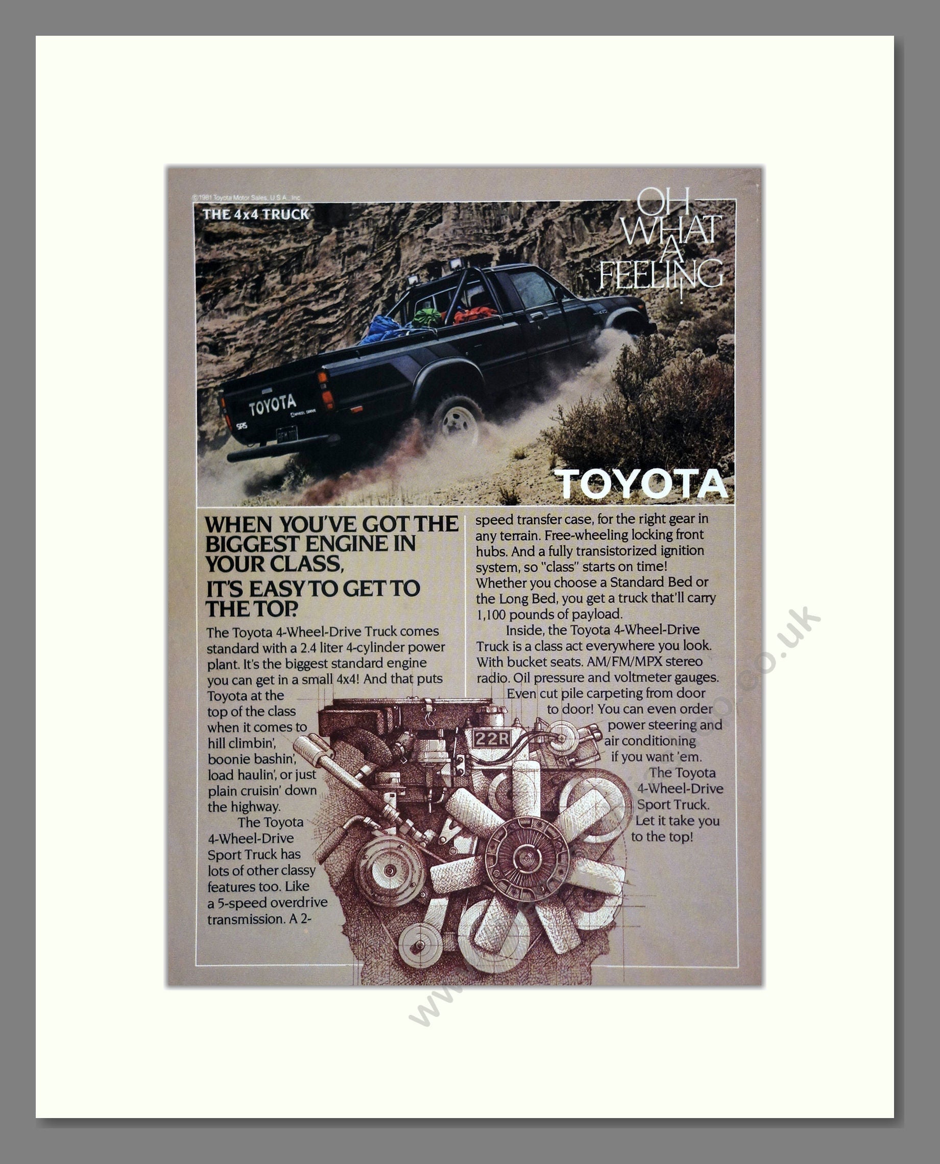 Toyota - 4-Wheel-Drive Truck. Vintage Advert 1982 (ref AD61761)