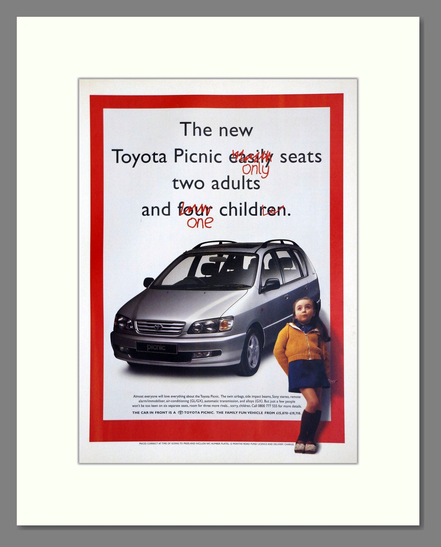 Toyota - Picnic. Vintage Advert 1997 (ref AD61763)