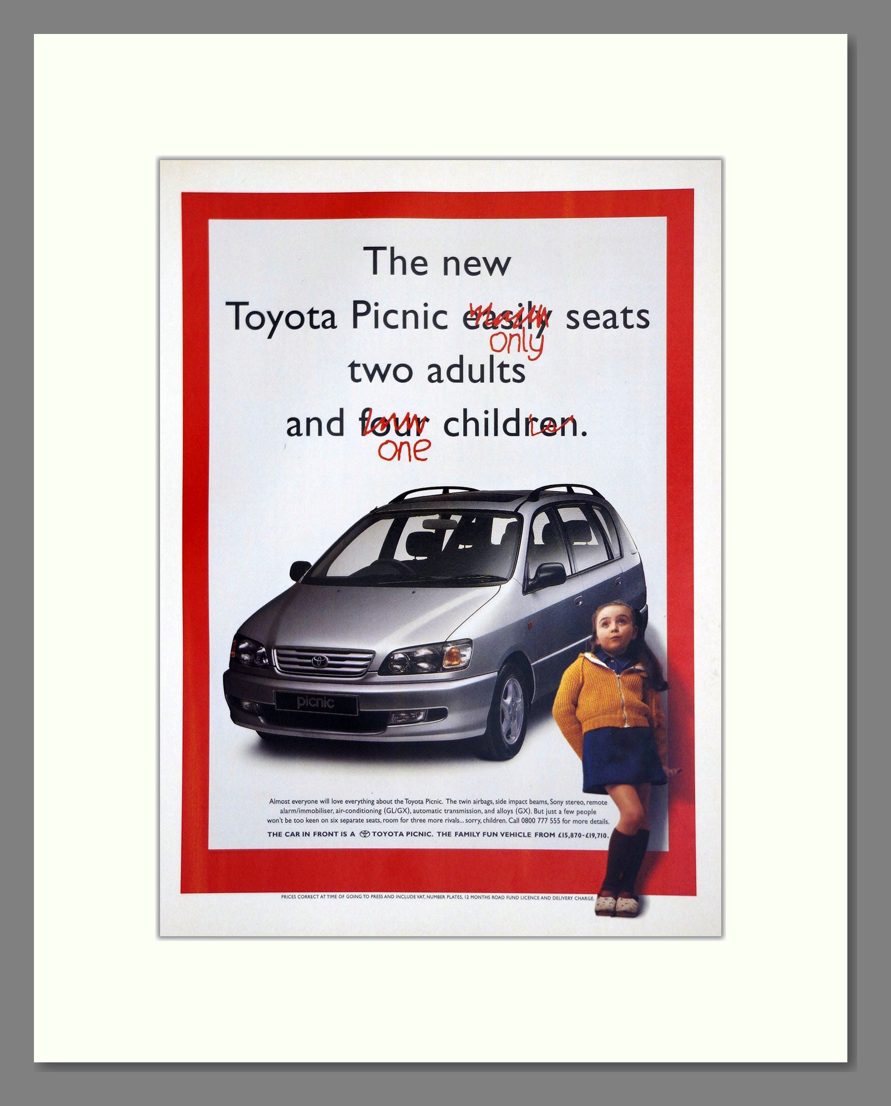 Toyota - Picnic. Vintage Advert 1997 (ref AD61763)