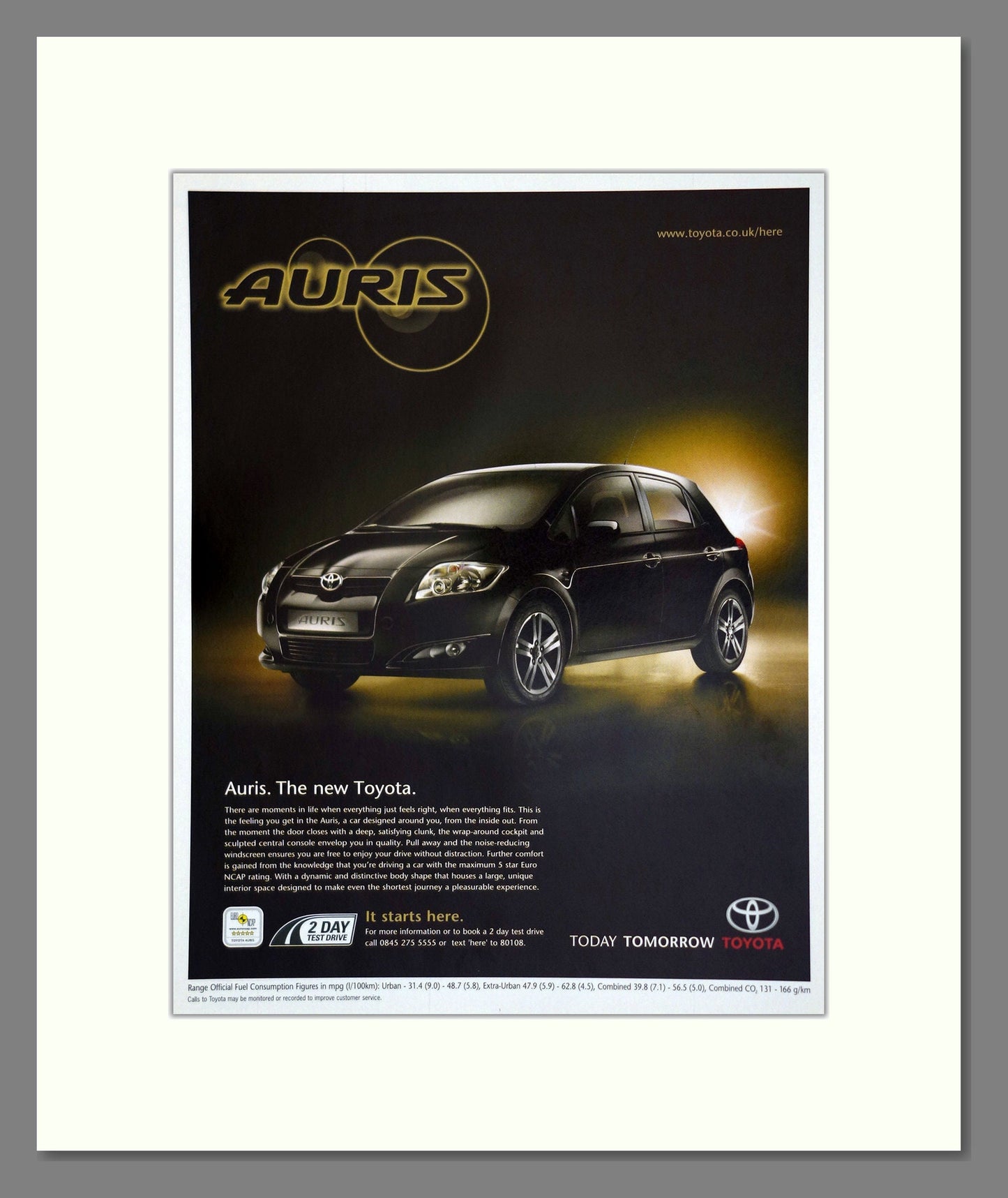 Toyota - Auris. Vintage Advert 2007 (ref AD61766)