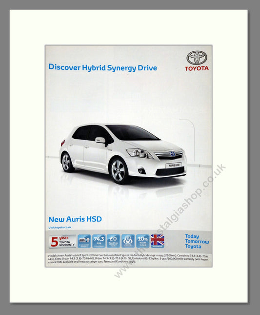 Toyota - Auris. Vintage Advert 2010 (ref AD61767)